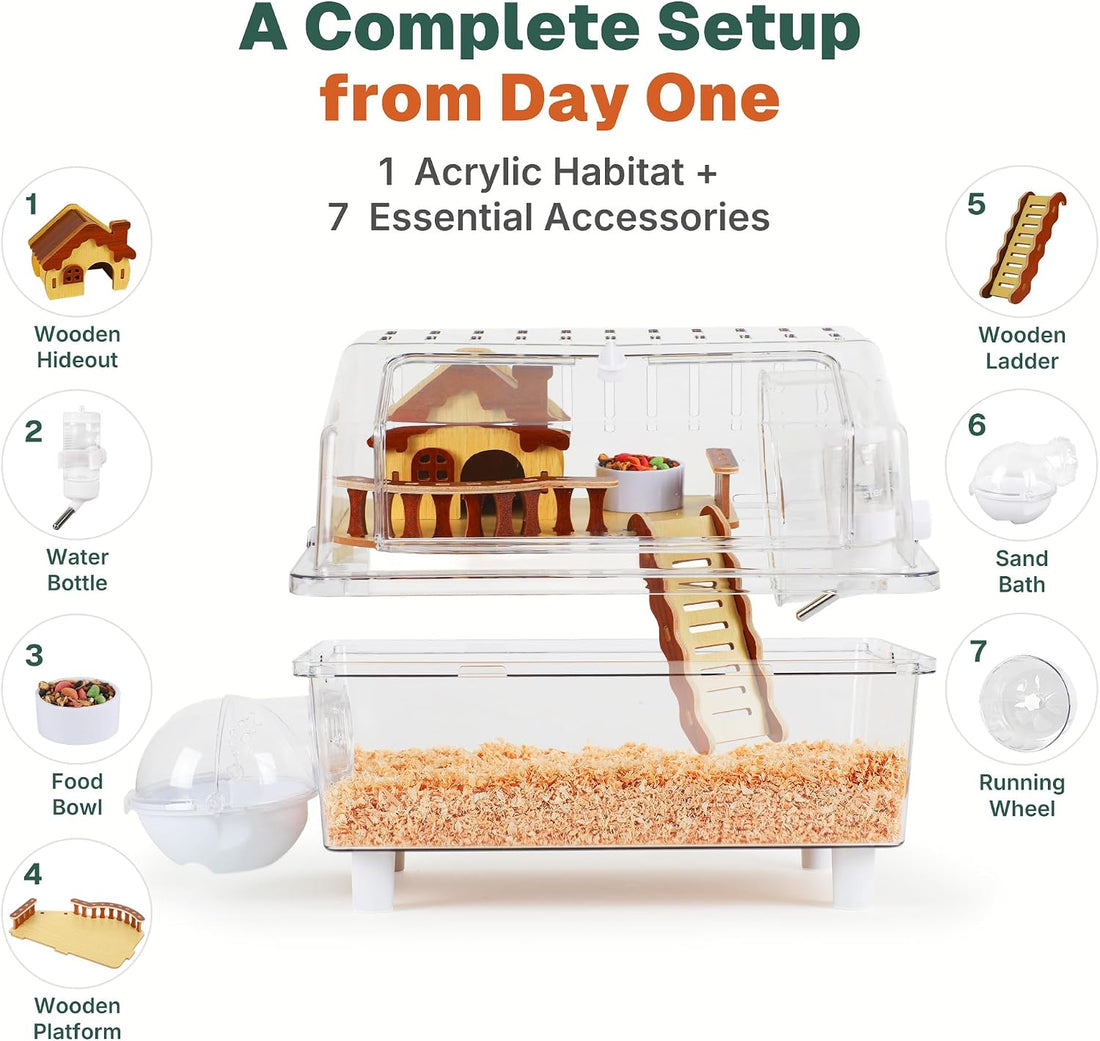 8-in-1 Hamster Cage Kit, 16 x 11 x 11.8 in