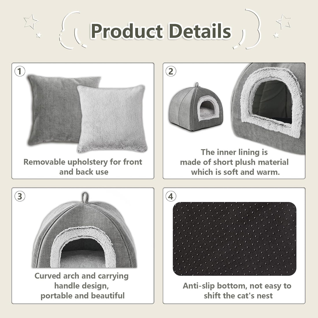 Cat Bed Cave-Cat Beds for Indoor Cats,Kittens and Small Pets,Soft