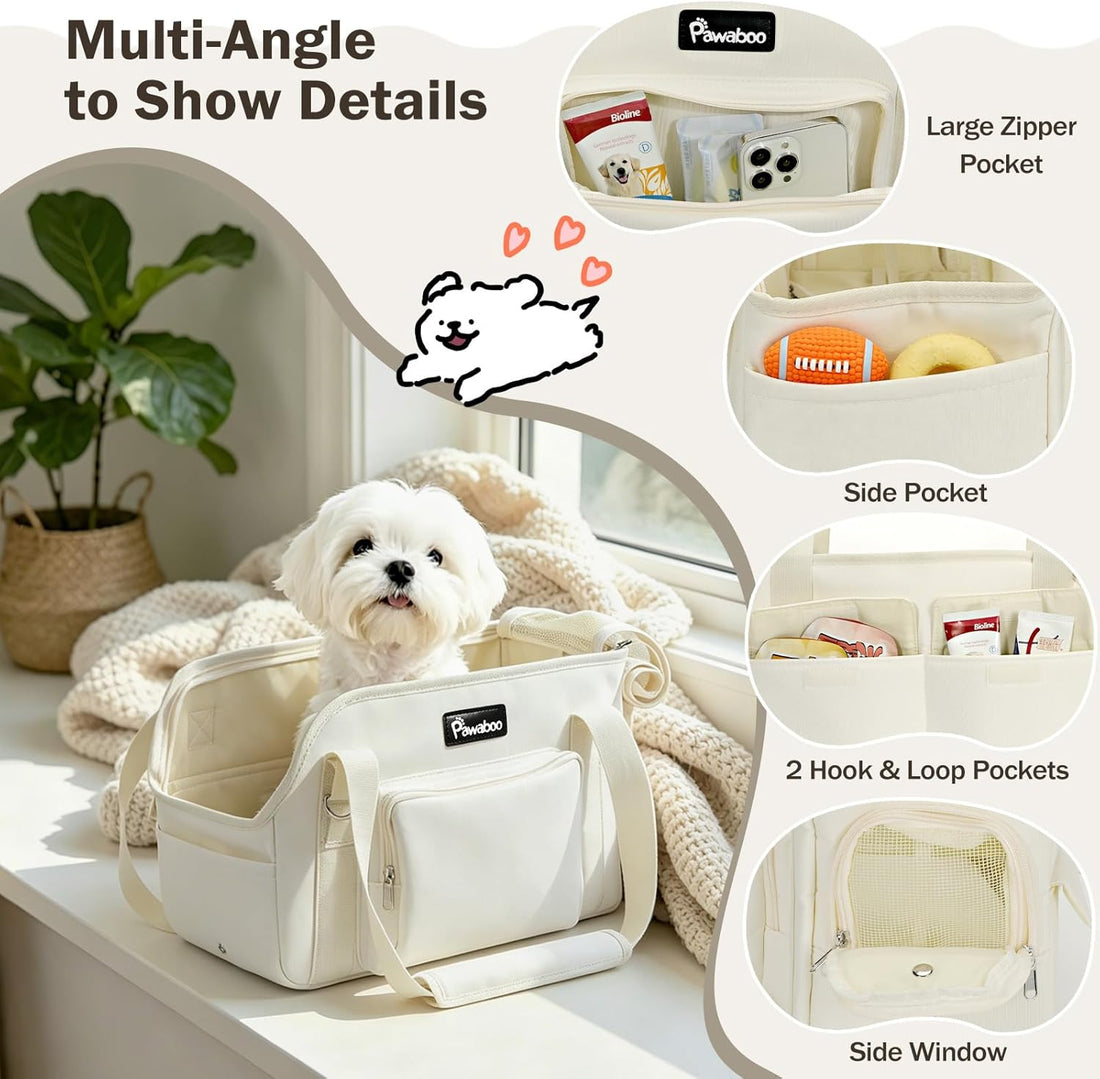 Pawaboo Dog Purse Carrier, Airline Approved Soft Sided Pet Carrier