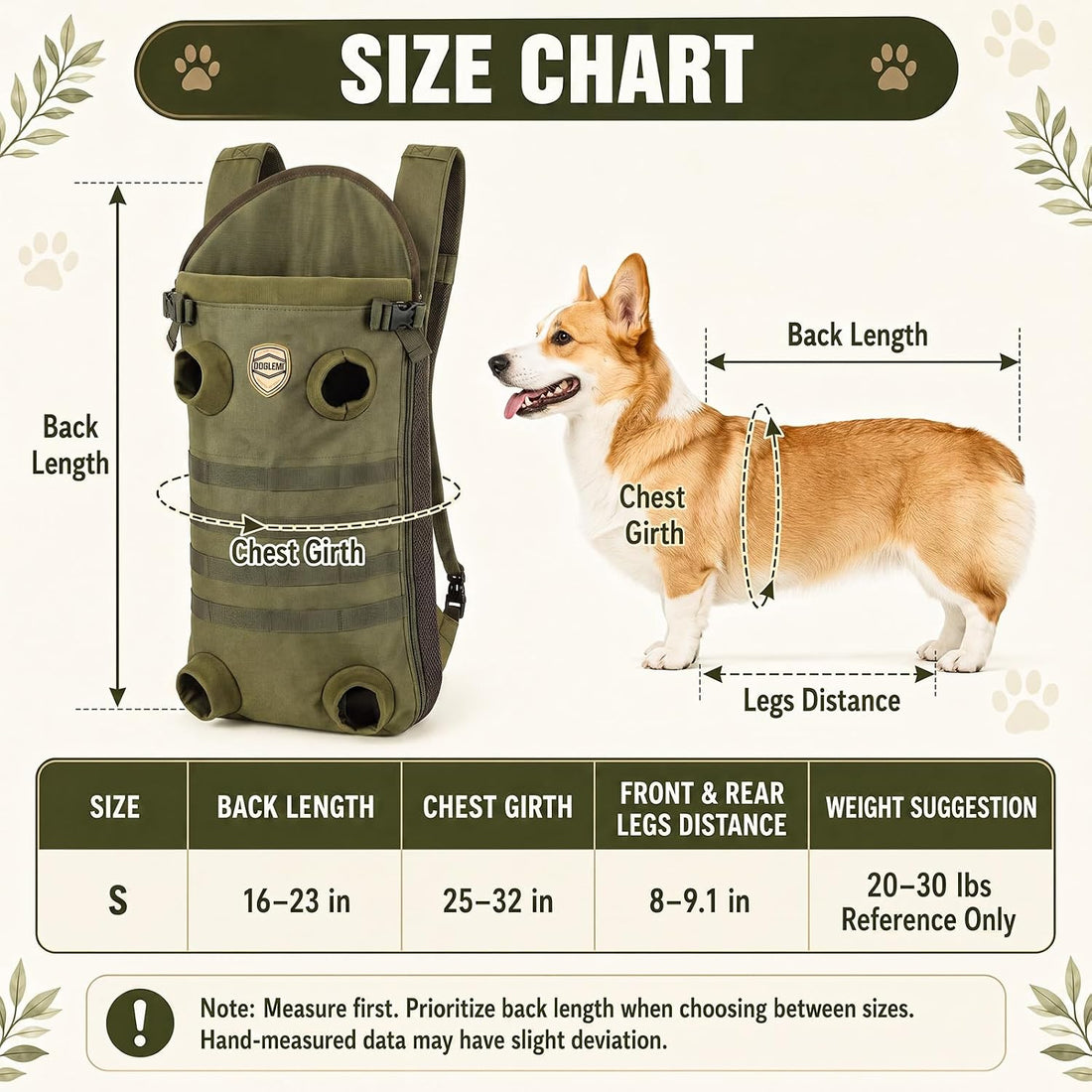 Dog Carrier Tactical Backpack for Medium Large 26-40lbs