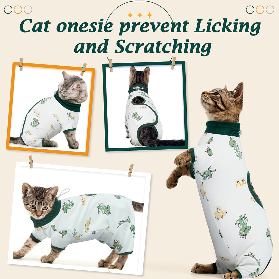 DENTRUN Cat Surgery Recovery Suit Female Male