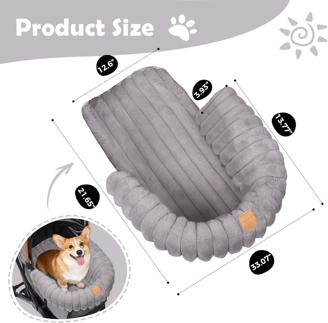 GTPLAYER Pet Stroller Mat, Plush Quilted Dog & Cat Stroller Liner Pad
