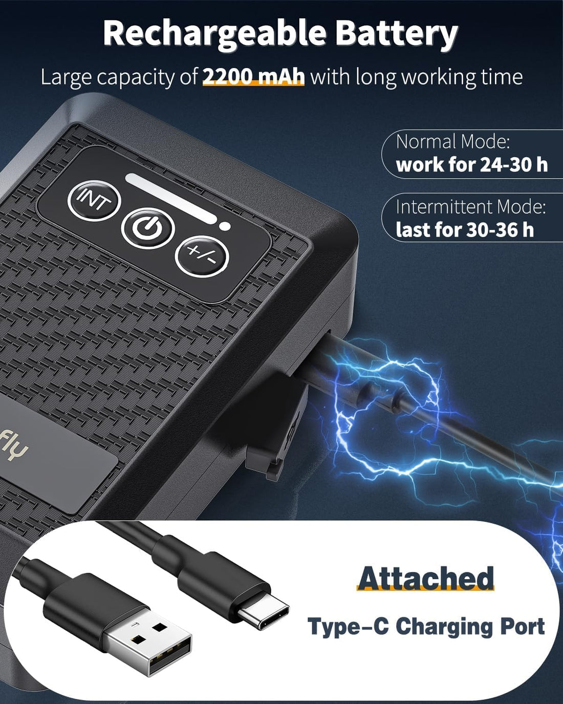 Pawfly Aquarium Lithium Battery Powered Air Pump USB Rechargeable