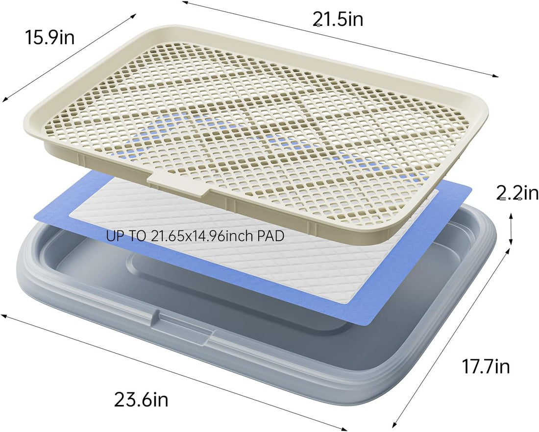 Dog Potty Tray, 23.6"x17.68" Indoor Pet Pee Pad Holder,Puppy Training