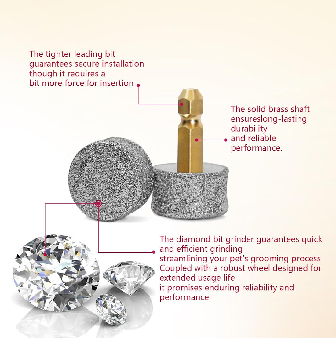 Pet Dog Nail Grinder Heads Extra-Coarse, Diamond Grit Drum