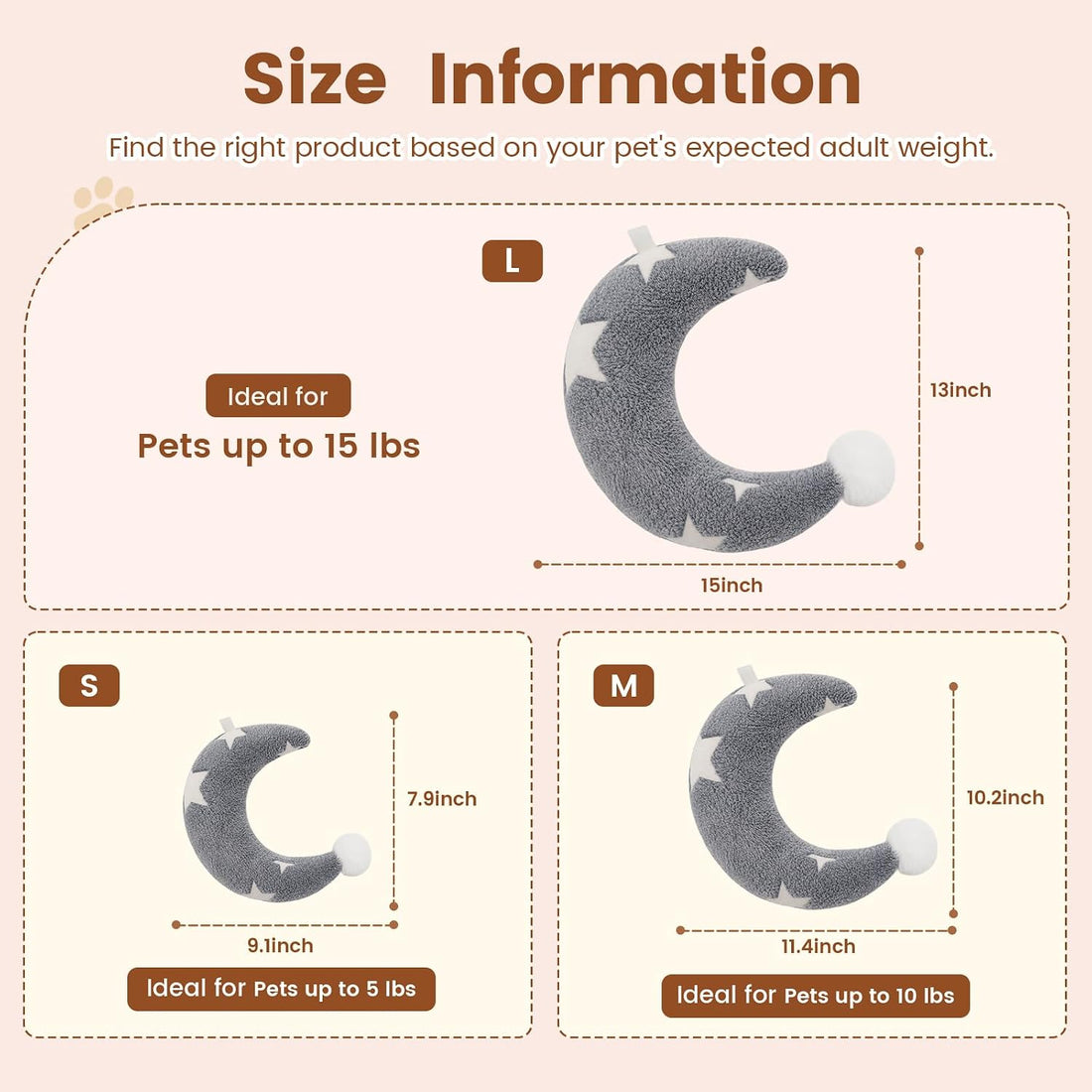 Moon-Shaped Calming Pillow for Cats Soft and Neck-Friendly Dog Pillows