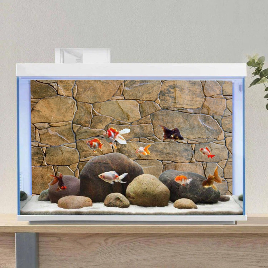 Stone Aquarium Backdrop Rock Wall Fish Tank Background 72x24