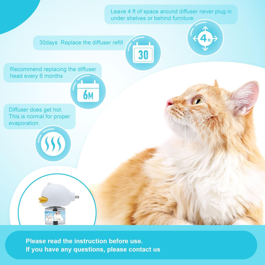 Cat Calming Diffuser 2 Pack Multi Cat Pheromones Diffuser Helps Calm