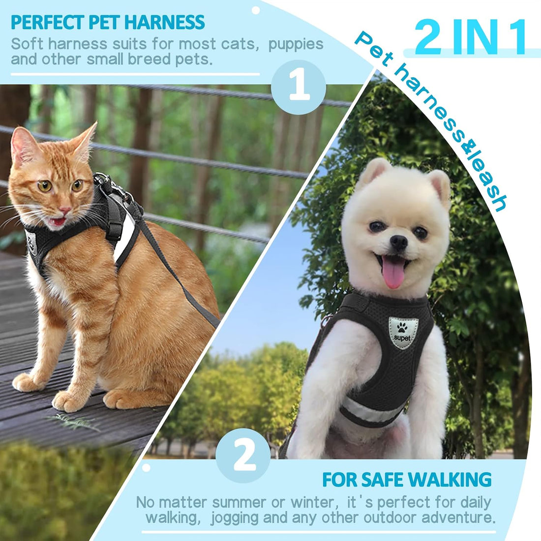 Supet Cat Harness and Leash Set