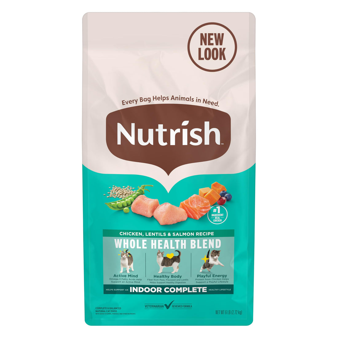 Nutrish Indoor Complete Chicken, Lentils & Salmon Recipe Dry Cat Food
