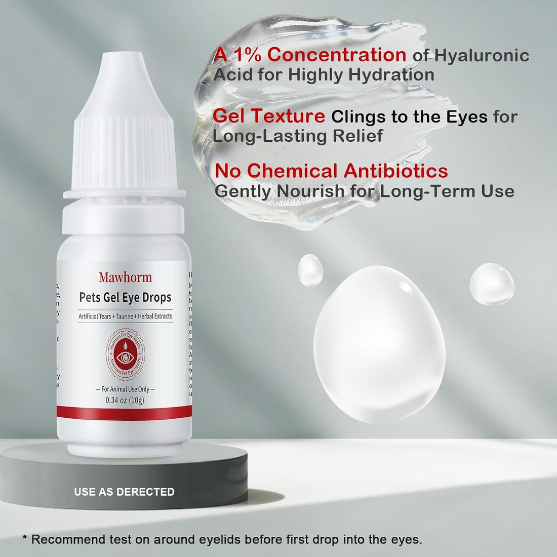 1% Hyaluronic Moisturizing Gel Eye Drops for Dogs & Cats