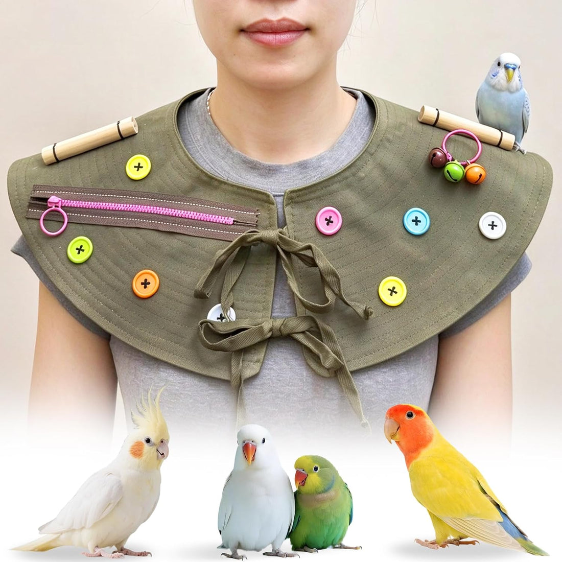 Parrot Shoulder Cape with Bird Poop Protector