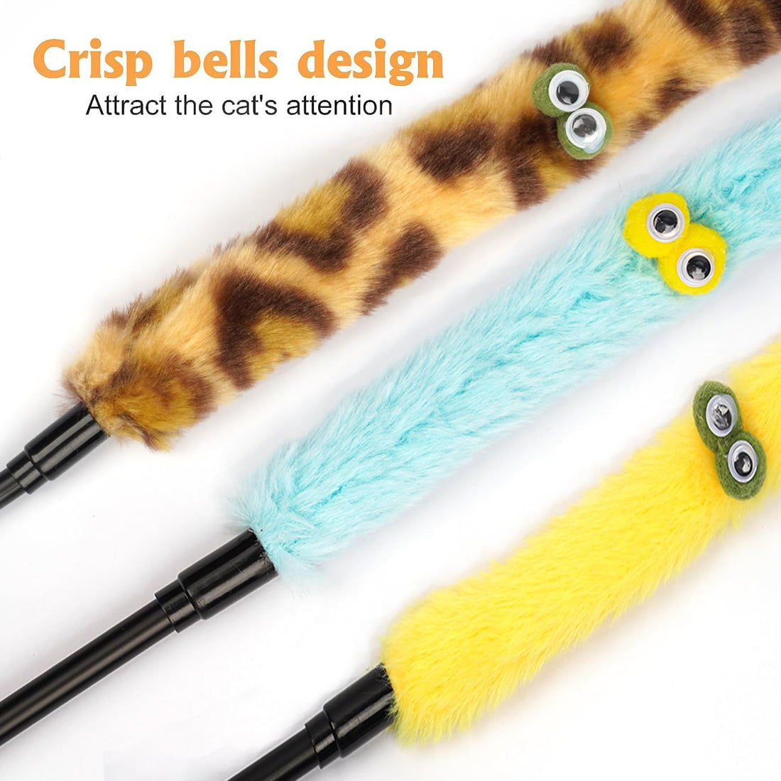 AZOFFYIU Cat Toys for Indoor Toys,Rainbow Cat Wand Toys,Feather Flips