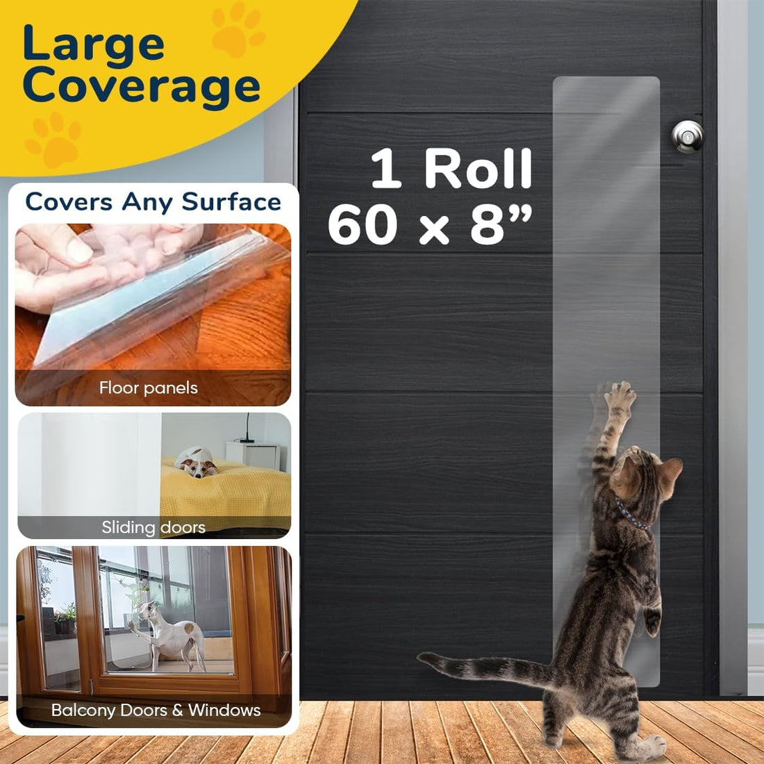 PROTECTO Door Protector from Dog Scratching w/Utility Knife