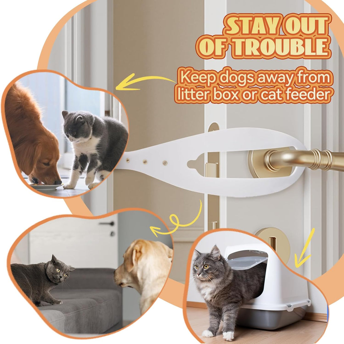 TGIOW Cat Door Latch, 1 Pcs Cat Door Stopper Pet Door Latch to Keep