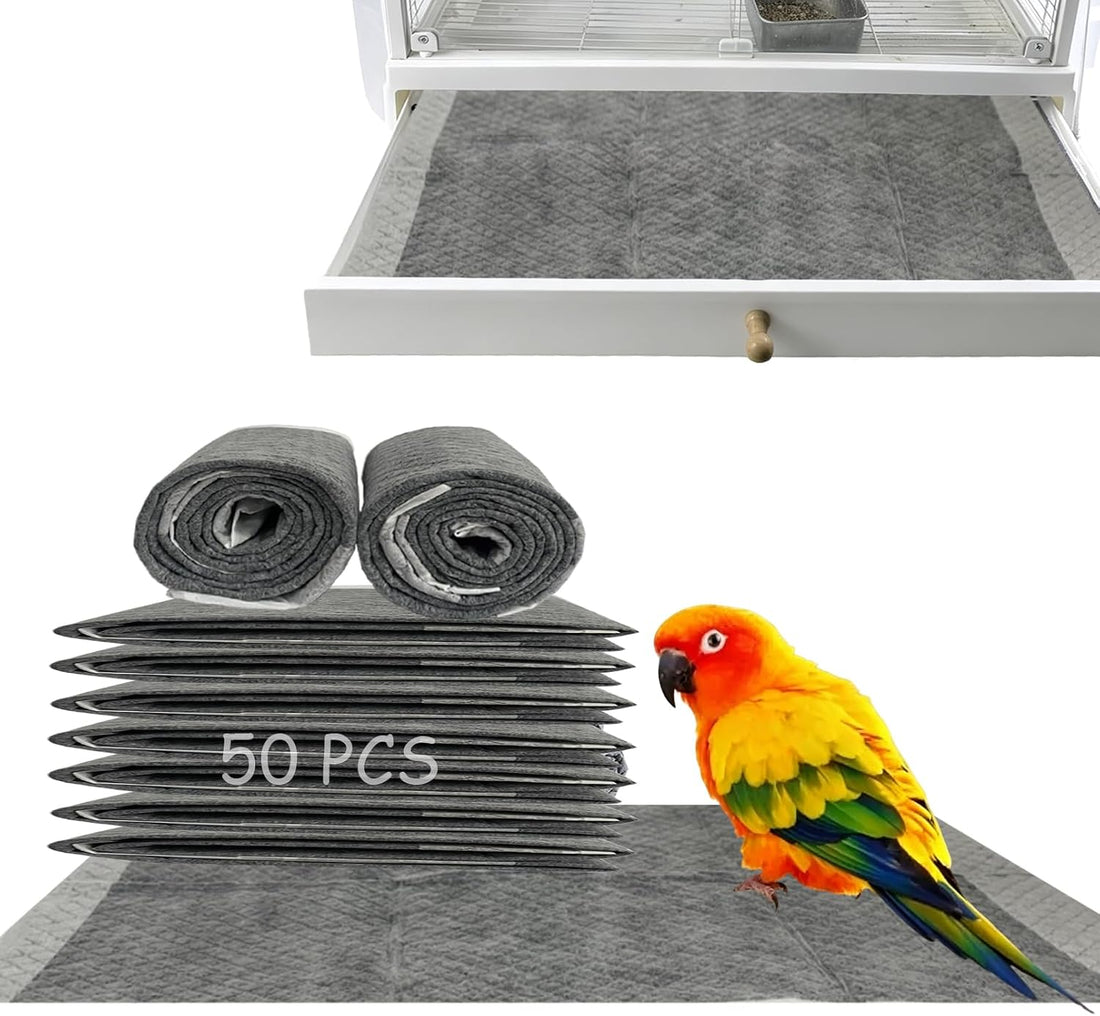 50 Sheets 23 x 17in Super-Absorbent Cage Liners for Pet Birds