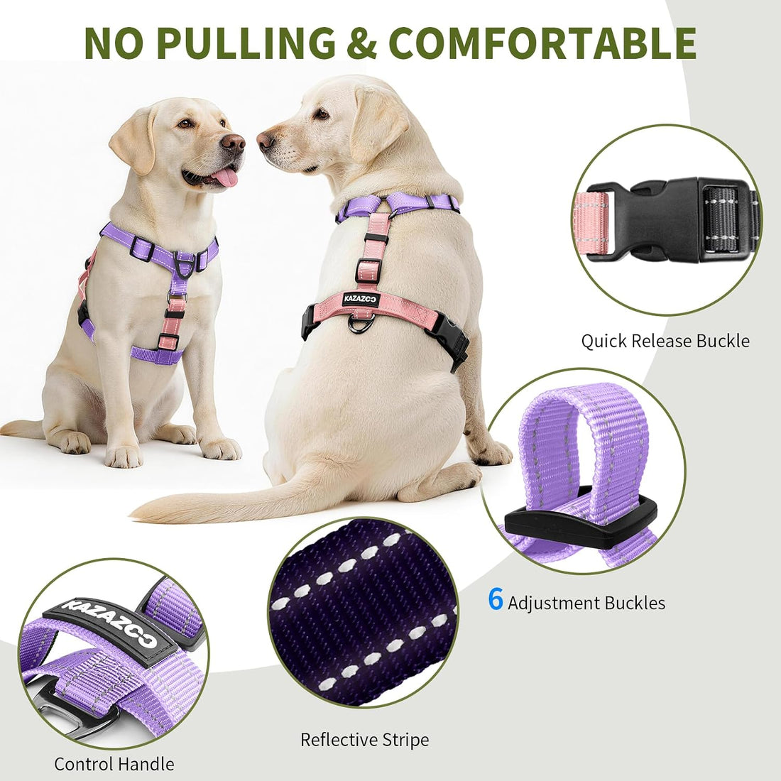 Dog Harness,Adjustable No Pull Dog Harness,Y-Shaped Design