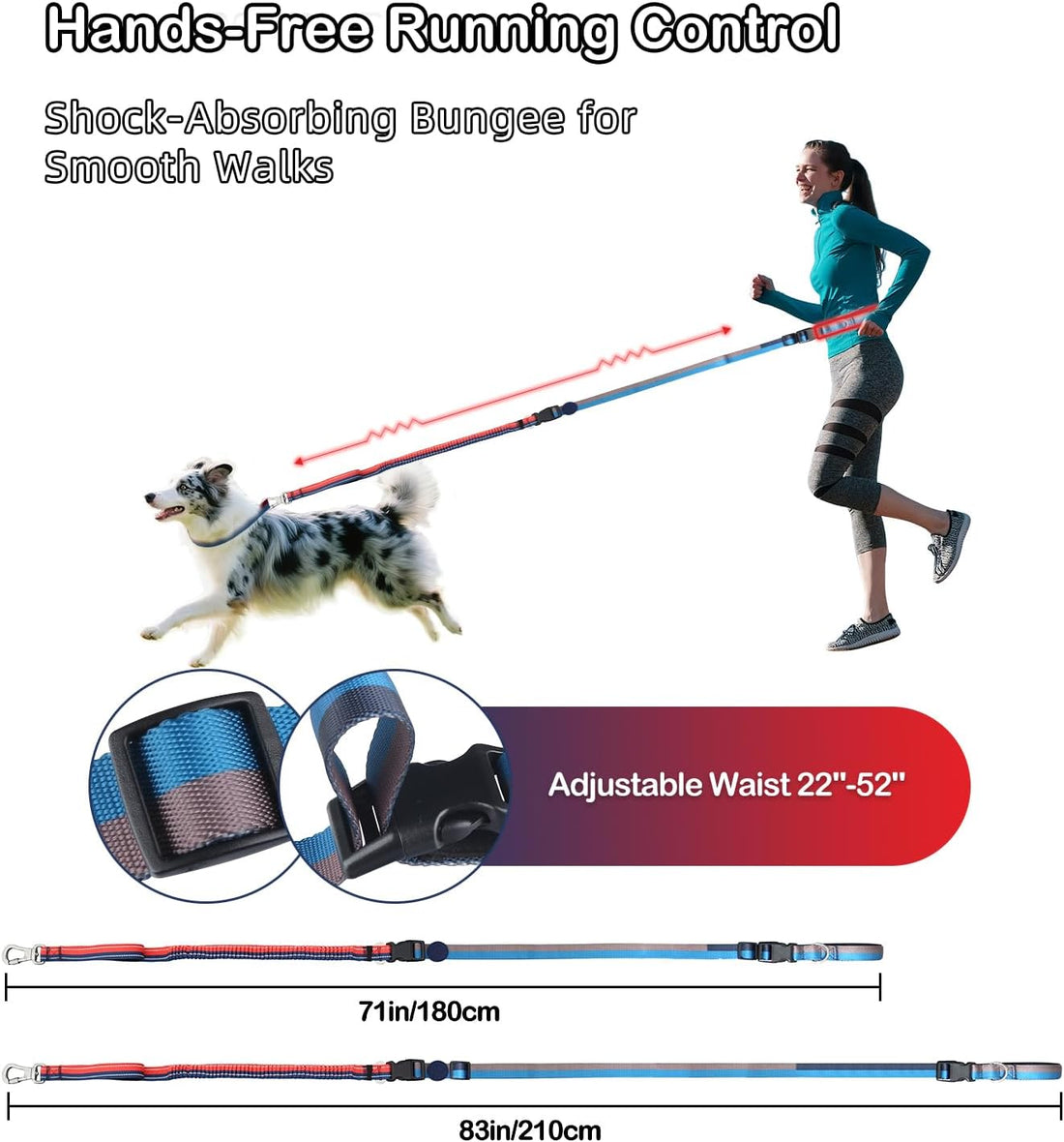 EVERKING Hands-Free Dog Leash with Waist Belt for Running & Walking