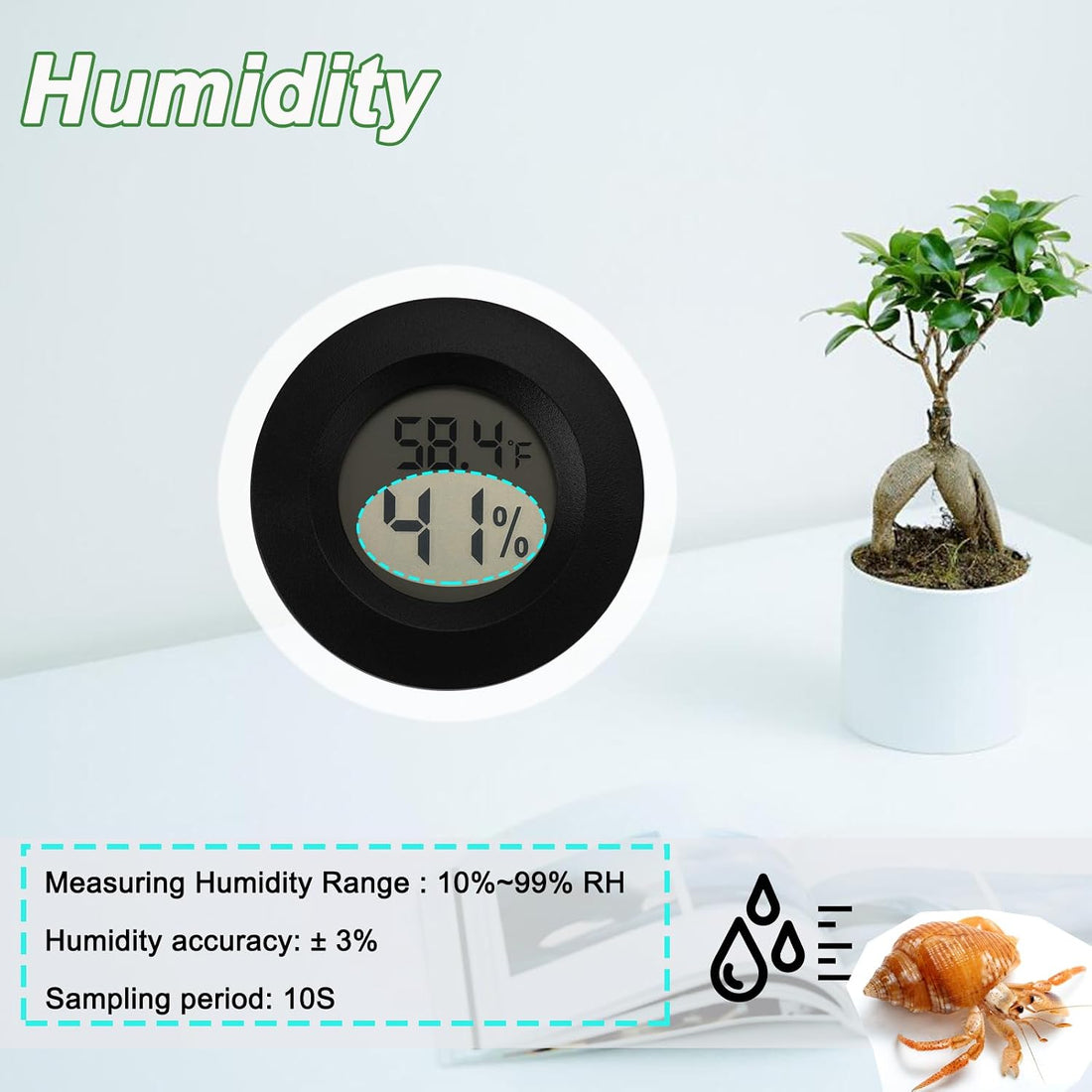 Reptile Thermometer and Humidity Gauge Digtal Terrarium Thermometer