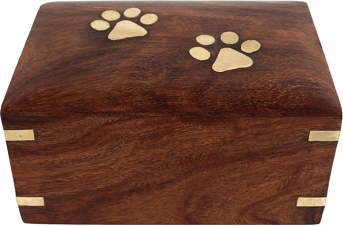 IBLAY Sheesham Wood Pet Urn Box for Dogs & Cats