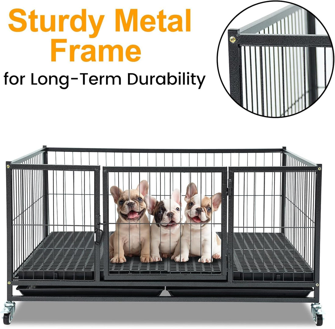 Homey Pet 43" Whelping Box for Dogs and Puppies, Easy Puppy Care