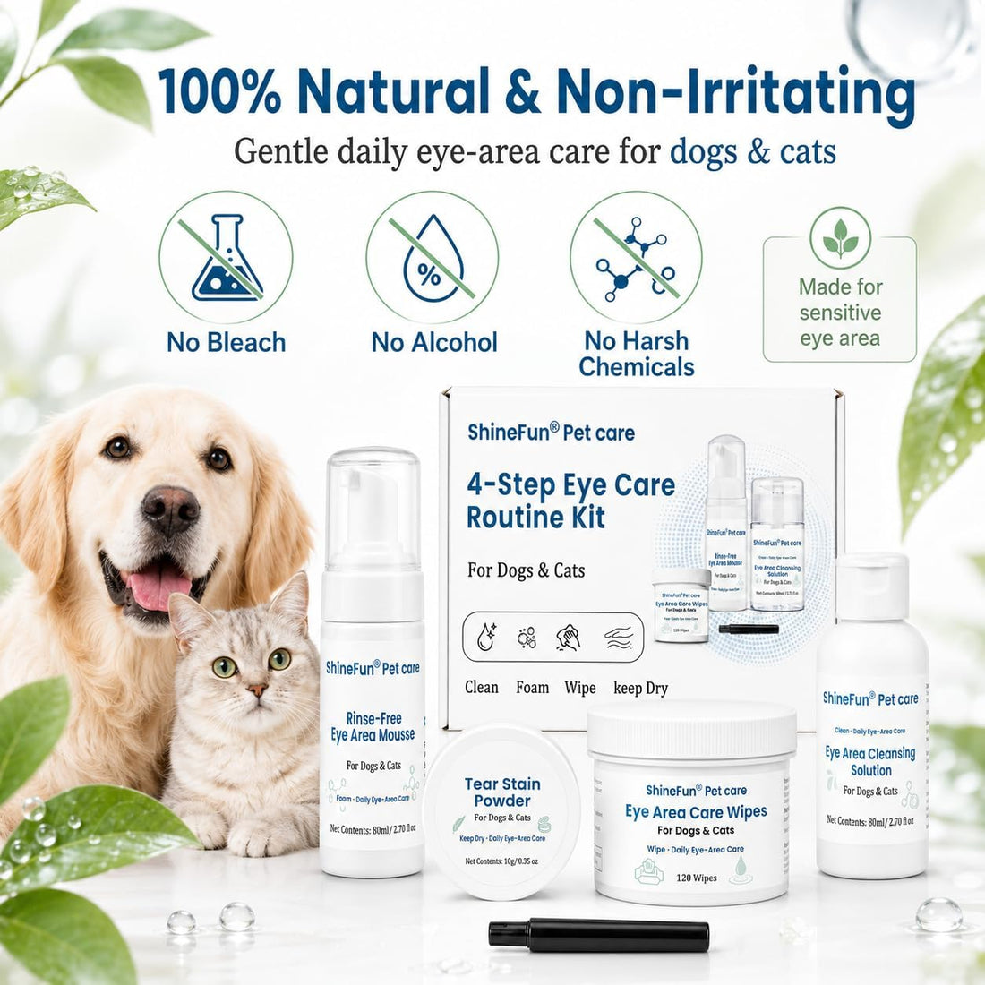 Dog & Cat Tear Stain Remover Kit