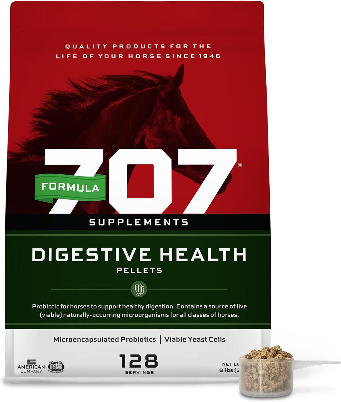 Formula 707 Digestive Health Supplement for Horses, 4 lb – Probiotics