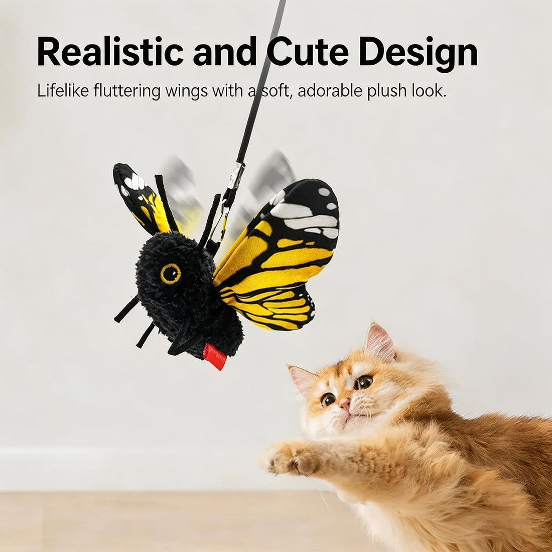 Interactive Cat Toy, Smart Flapping Wings Butterfly (No Flying