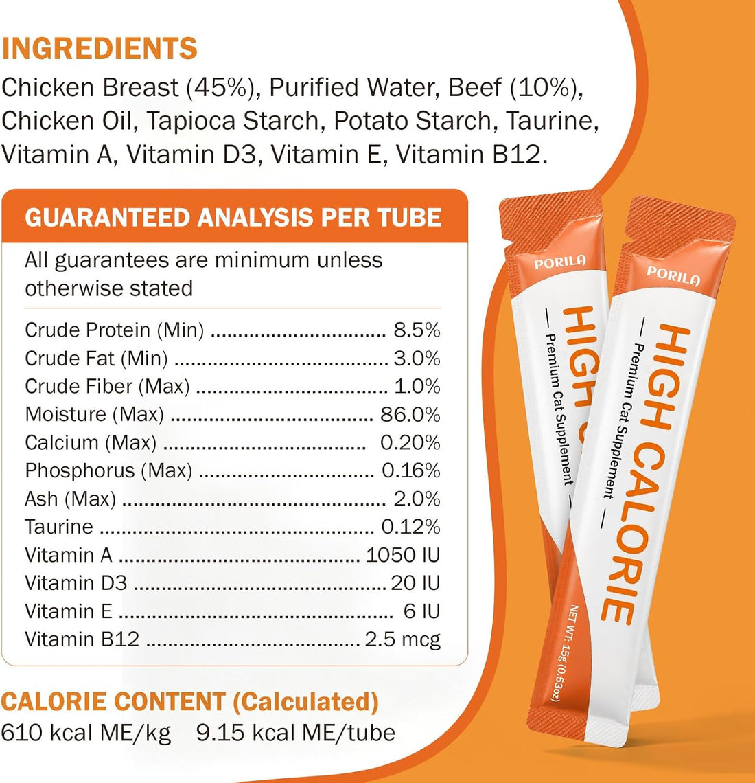 Lickable Cat Treats, High Calorie Nutrition Paste for Cats