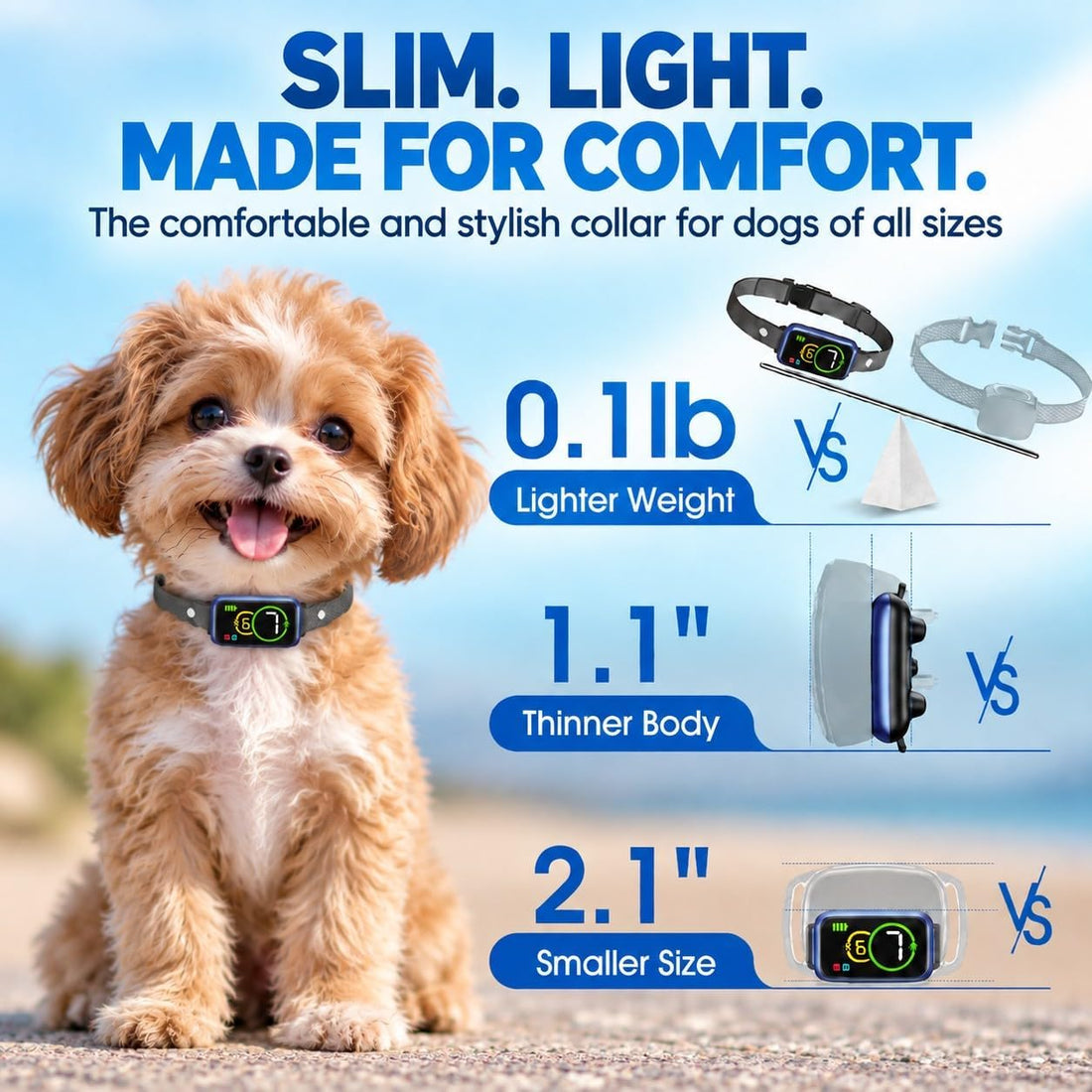 Dog Bark Collar for Dogs – Smart Barking Collar with Sound & Vibration