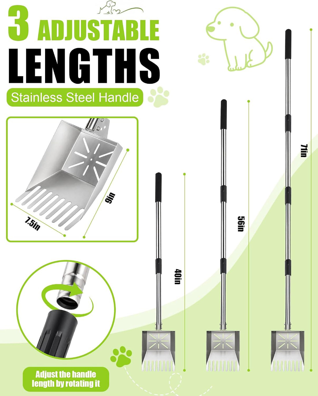 71" Stainless Steel Pooper Scooper
