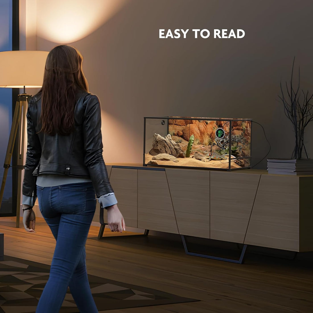 PAIZOO Real-time Display LED Digital Reptile Thermometer and Humidity