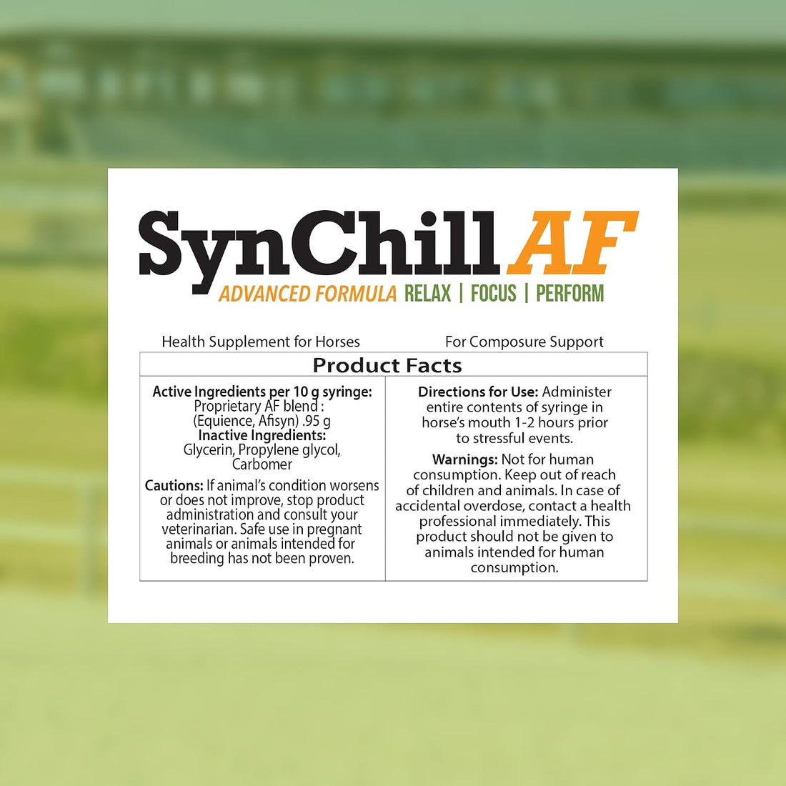 SynNutra Equine SynChill AF Horse Calming Supplement Gel, 3 Pack