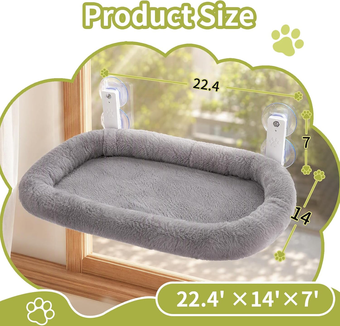 Foldable Cat Window Perch, Cordless Hammock for Large Cats