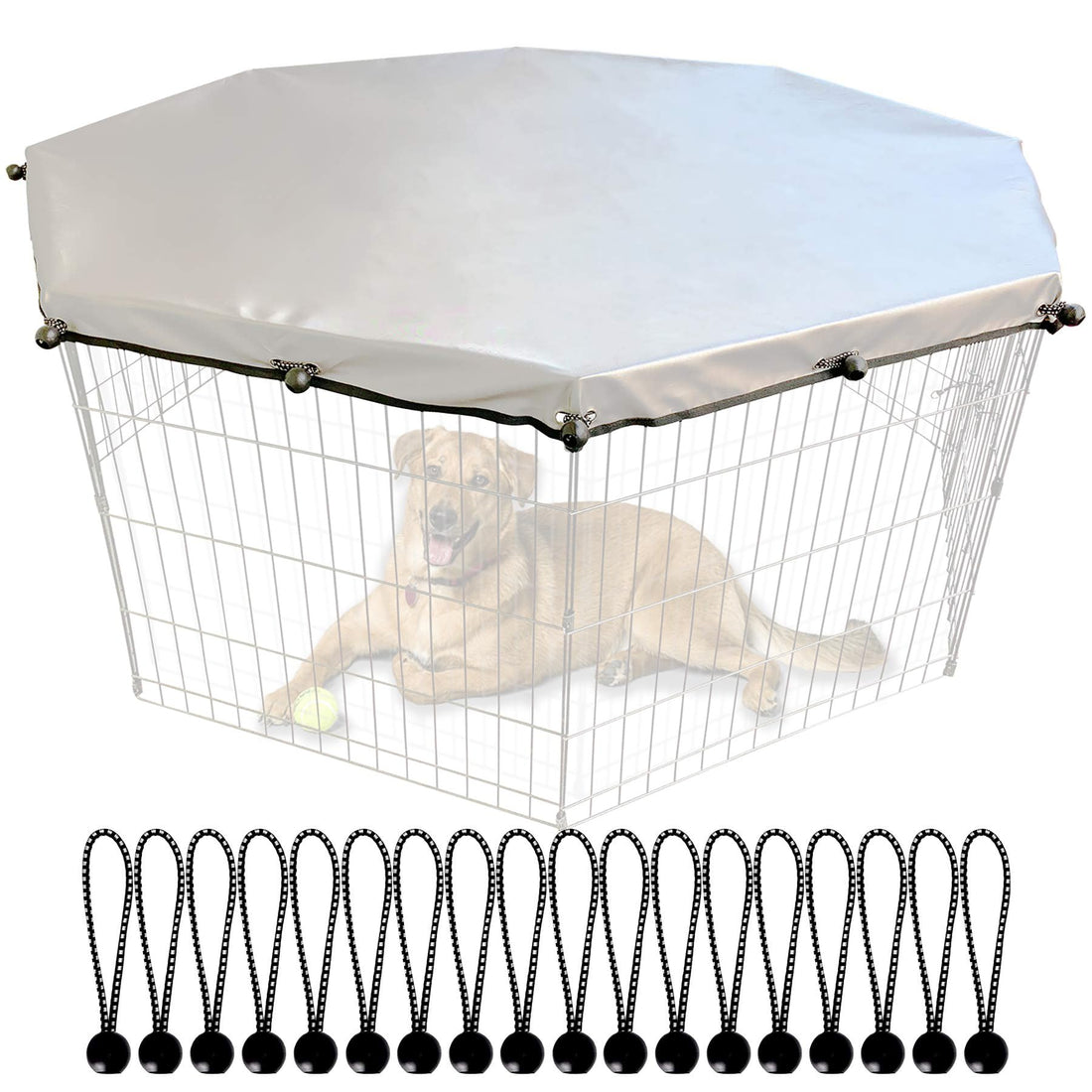 Universal Dog Playpen Cover with Sun/Rain Proof Top