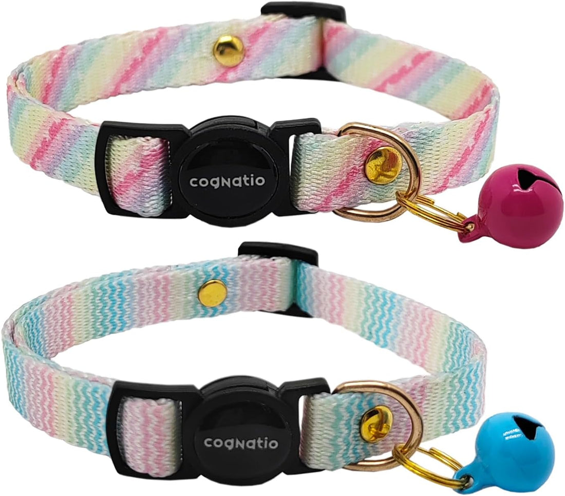 2 Pack Breakaway cat Collars with Bell,Safety Quick Release Pendant