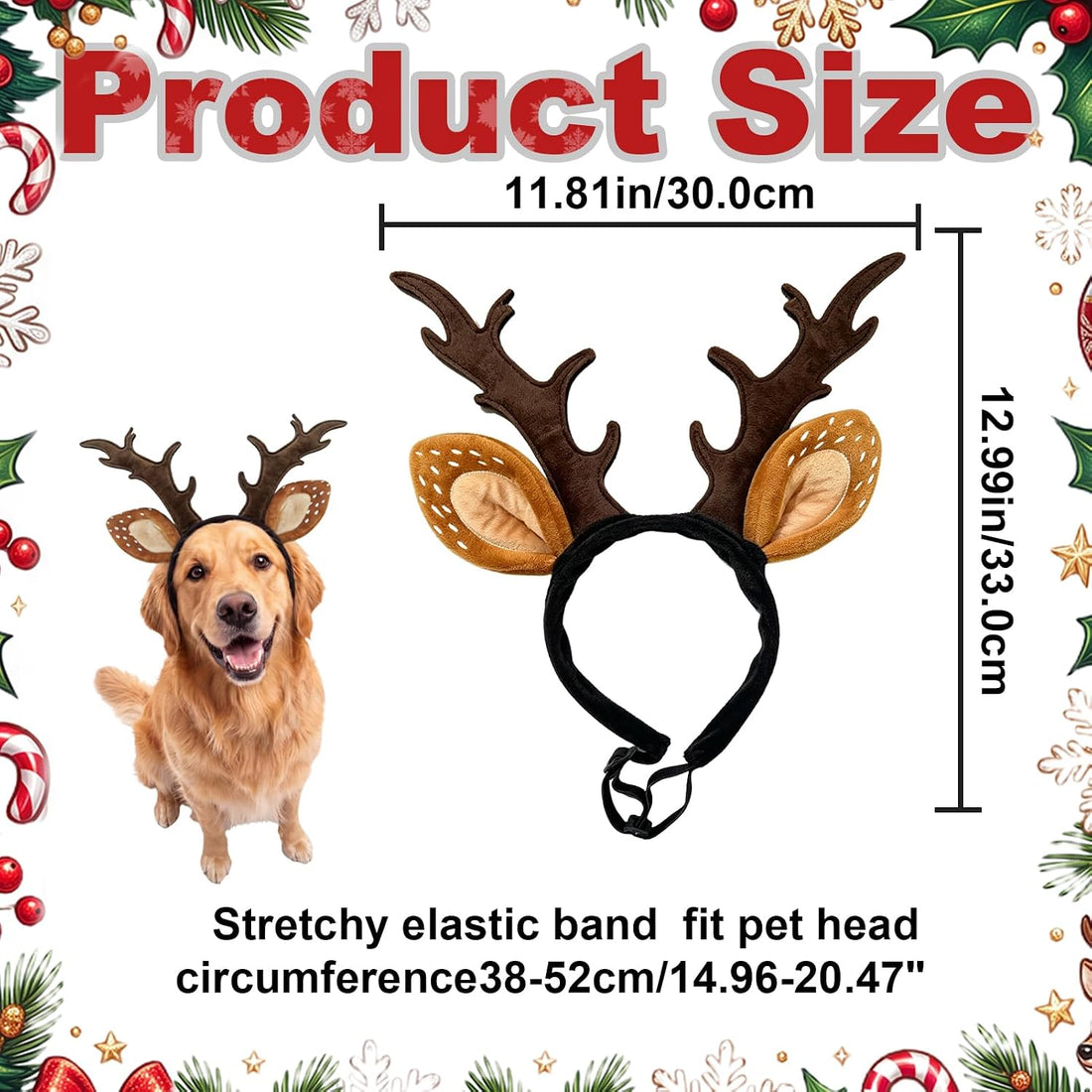 Dog Reindeer Antlers Headband Christmas Headband for Dogs