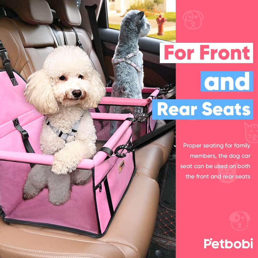 Petbobi Pet Reinforce Car Booster Seat for Dog Cat Portable