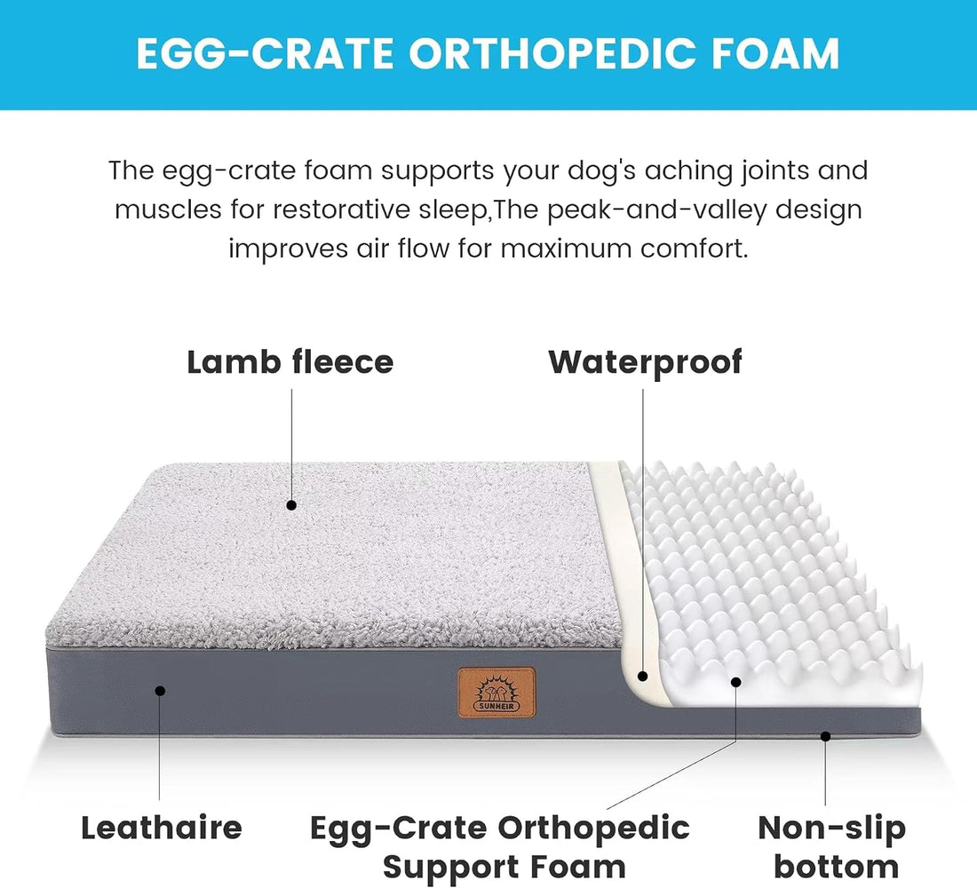 Sunheir Orthopedic Dog Bed for Large Dogs