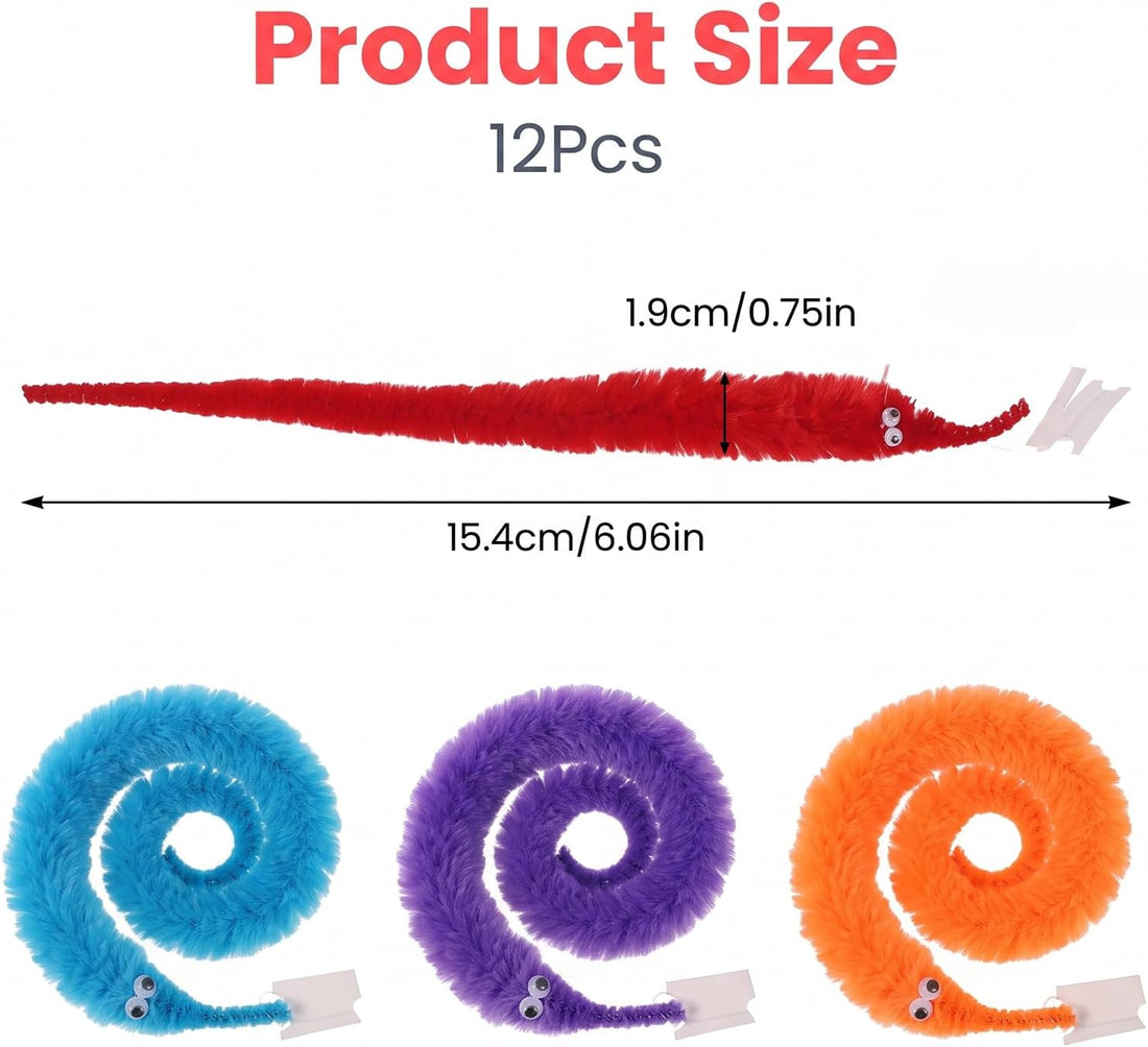 12PCS Worm on a String, Fuzzy Worms