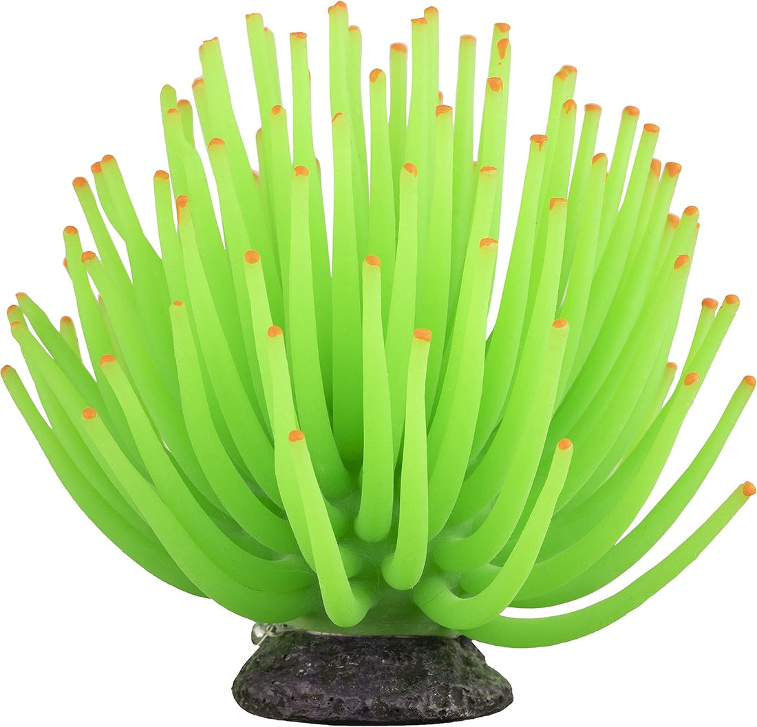 GloFish Yellow Anemone Ornament, Glowing Aquarium Décor