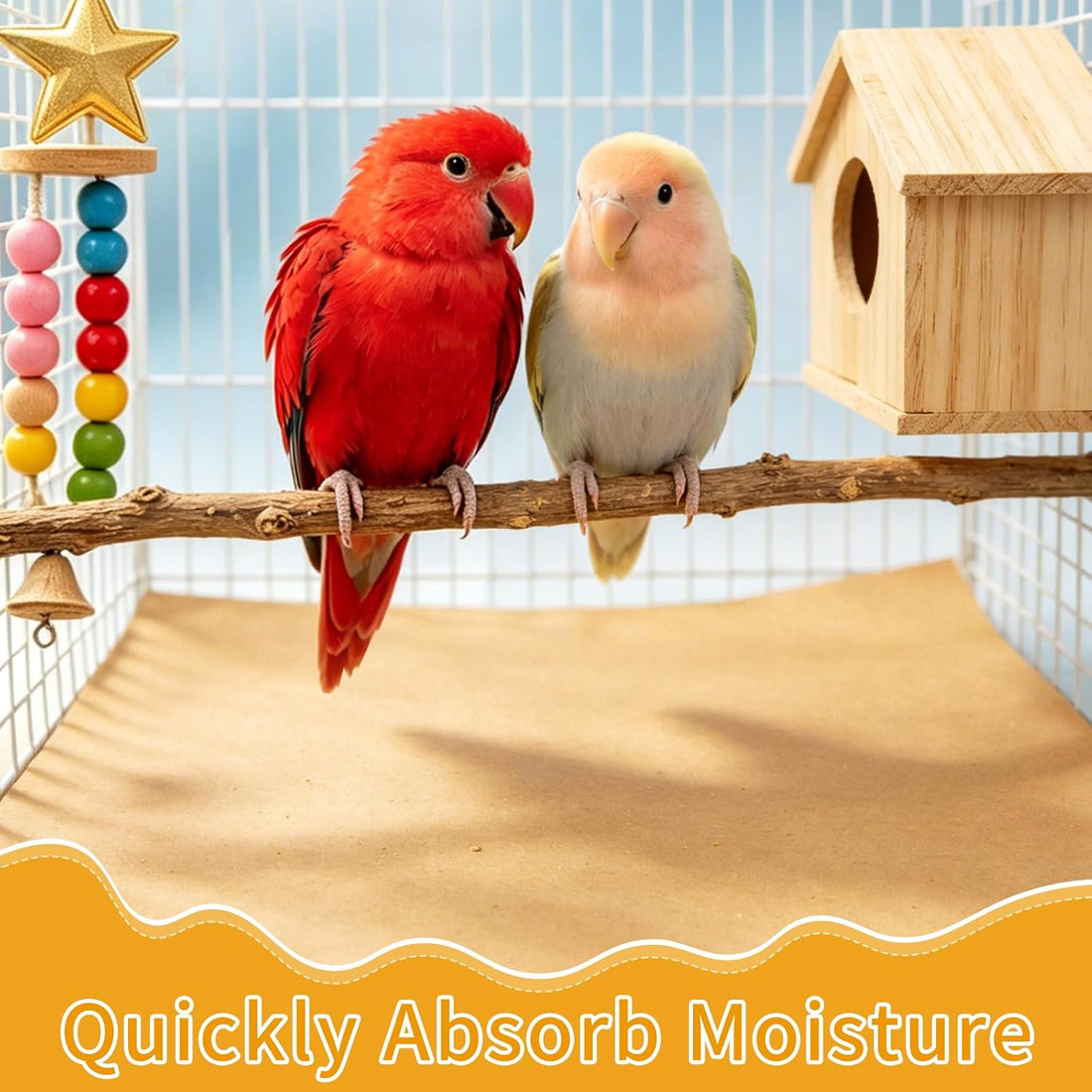 50 Pack Gravel Liner Calcium Paper for Bird Cage