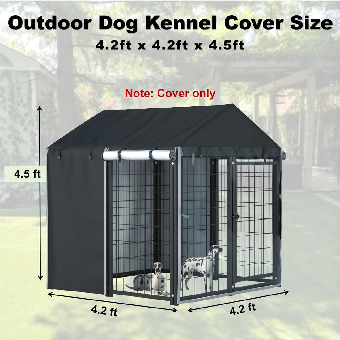 Outdoor Dog Kennel Cover, 10'Dx10'Wx7'H,Full Coverage