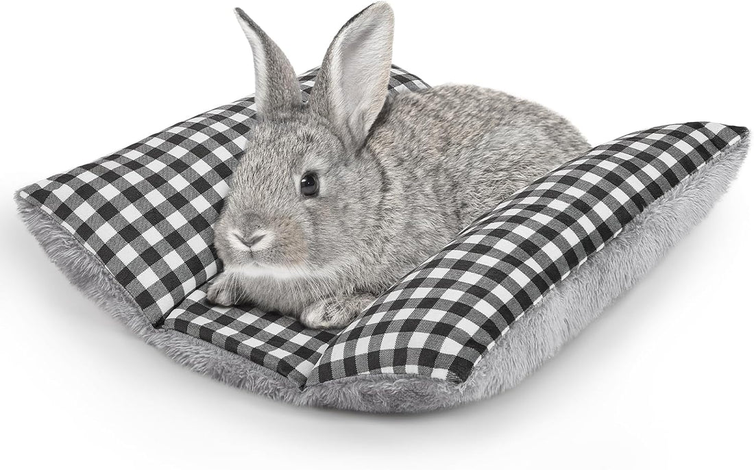 15"x14" Soft Plush Rabbit Bed Washable Cuddle Mat for Small Pets