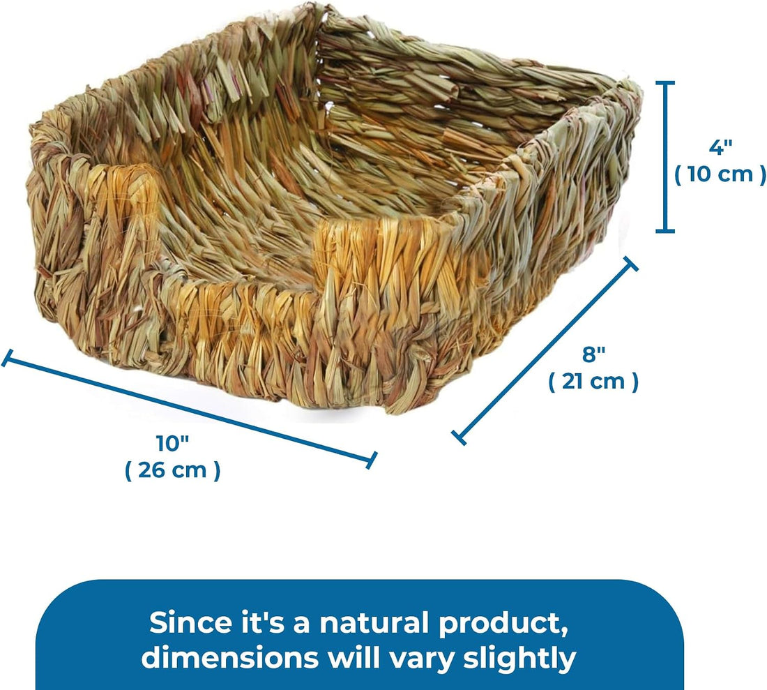 SunGrow Portable Grass Bed for Rabbits, Handmade and Washable Basket