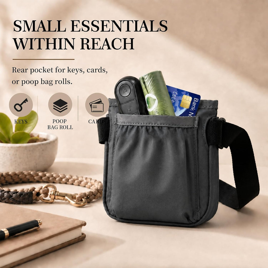 Dog Treat Pouch for Walks & Training, Stylish & Compact Treat Bag