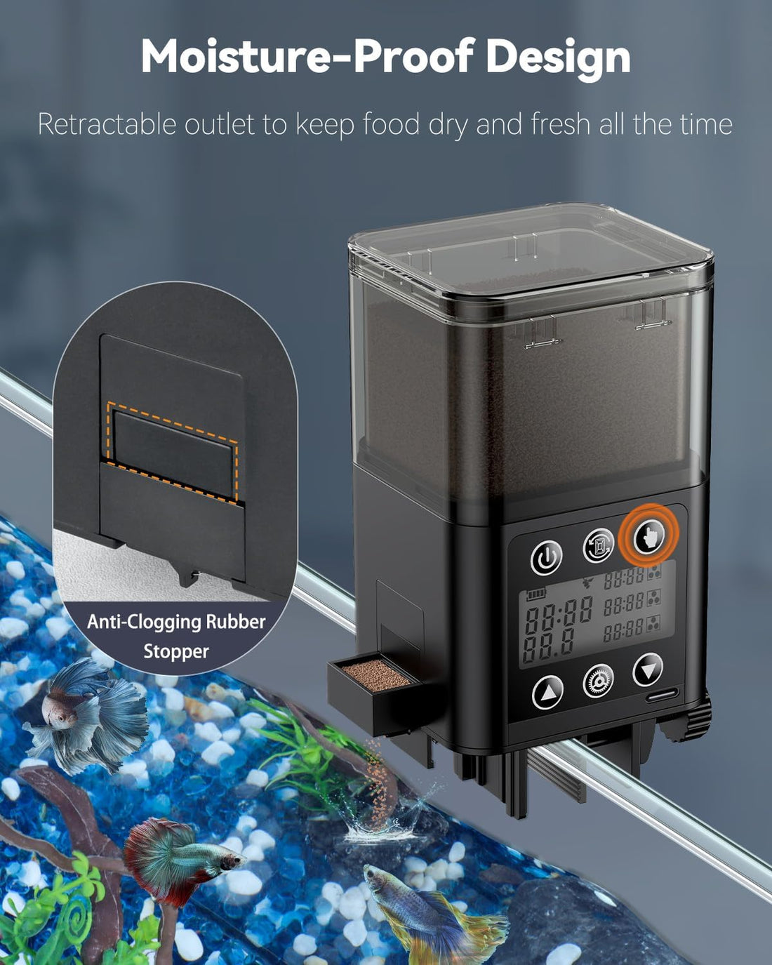 Pawfly Automatic Aquarium Fish Feeder, 320 mL Auto Fish Food Dispenser
