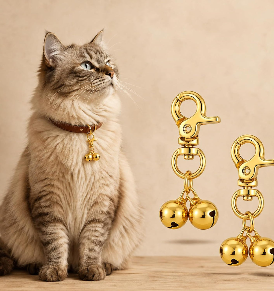 4 Pcs Cat Bell, Gold Bell for Dog Collar – Perfect for Pet Safety