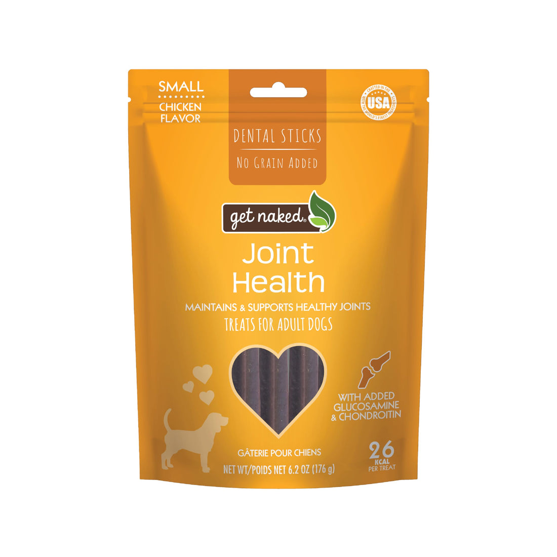 Get Naked Grain Free 1 Pouch 6.2 Oz Joint Health Dental Chew Sticks