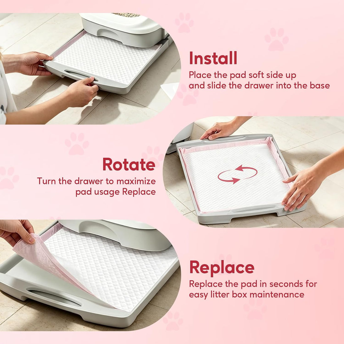 30 Pack Cat Litter Pads Compatible with Tidy Cats Breeze
